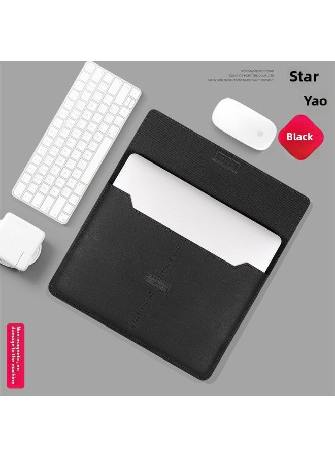 OLCK MacBook Air 13 Inner Bag M23 Protective Cover 14 Inch Notebook Computer Bag 15 Inch Protection Faux Leather Felt Case-Color:Black (no Accessory Packet)-Applicable Model:15.6/16
