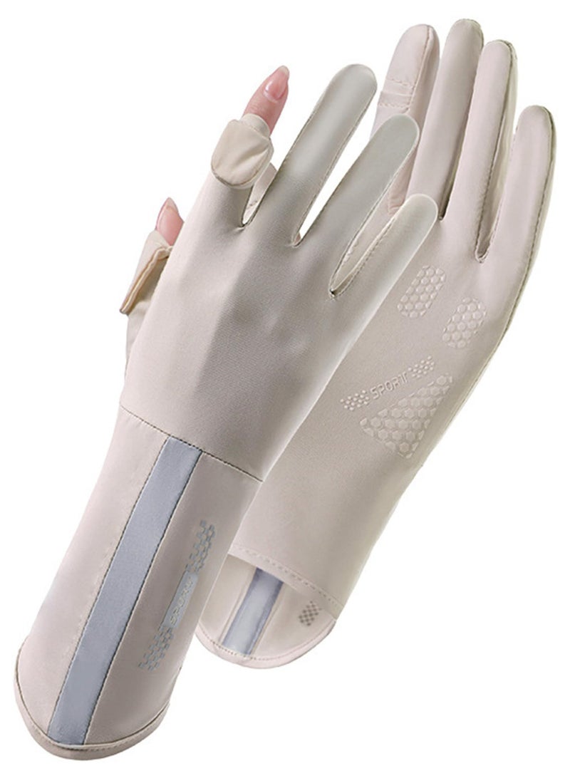 Chabeia UV Protection Gloves for Women ,Driving Cycling Gloves , Non-Slip Sun Protection Summer Uv Protection Long Gloves（White） - Image 1