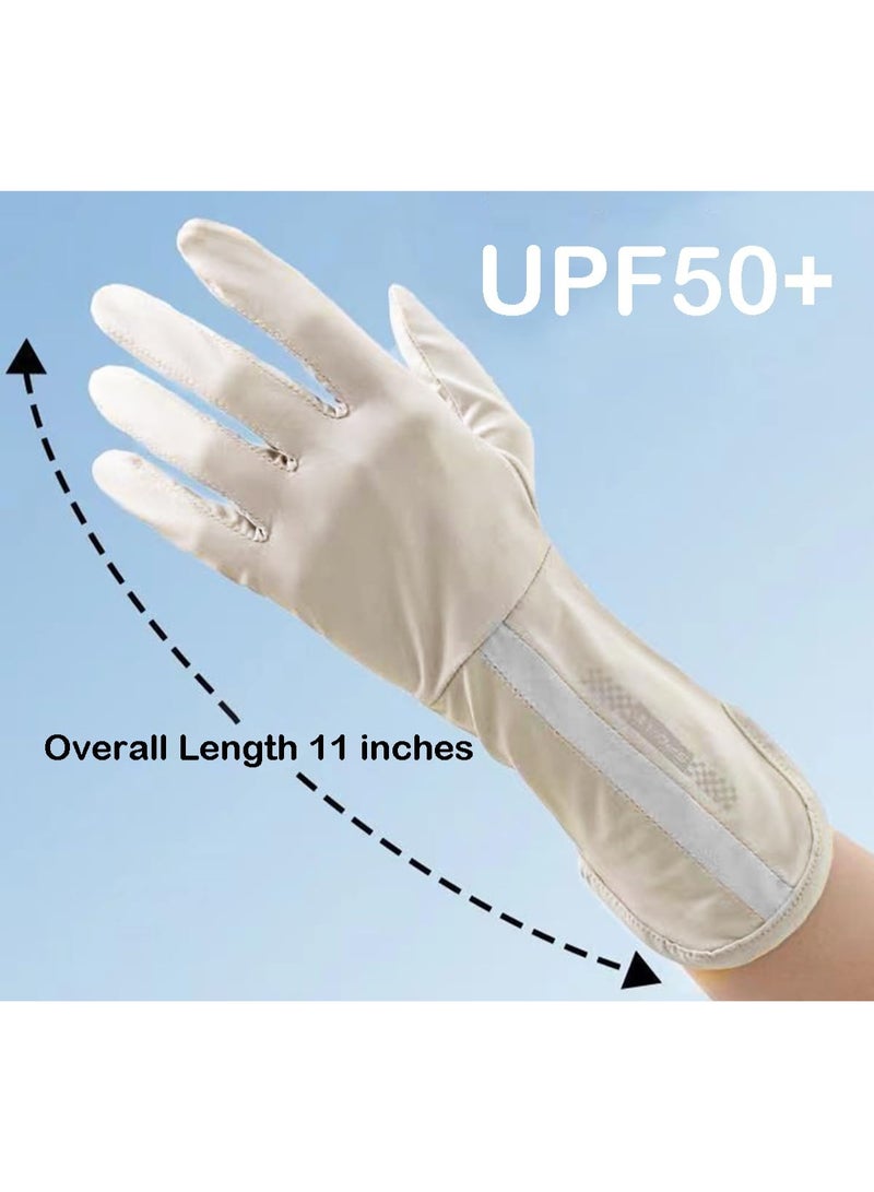 Chabeia UV Protection Gloves for Women ,Driving Cycling Gloves , Non-Slip Sun Protection Summer Uv Protection Long Gloves（White） - Image 5
