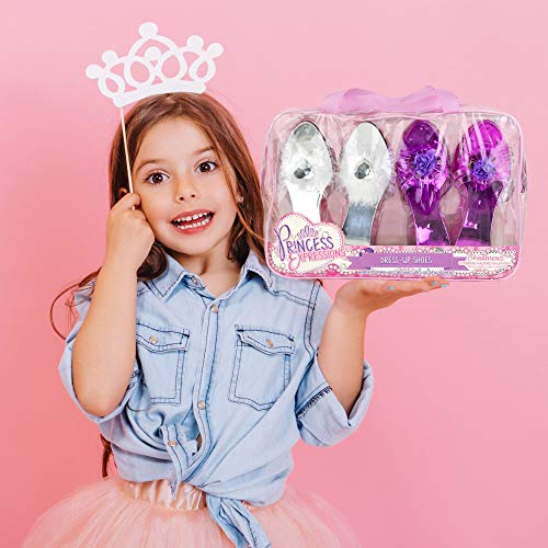 PRINCESS EXPRESSIONS Expressions Toddler Girls Kids 4 Pack Dress Up Royalty Shoes with Heels Set in Carrying Bag Fits Toddler Shoe Size 710 - Image 5
