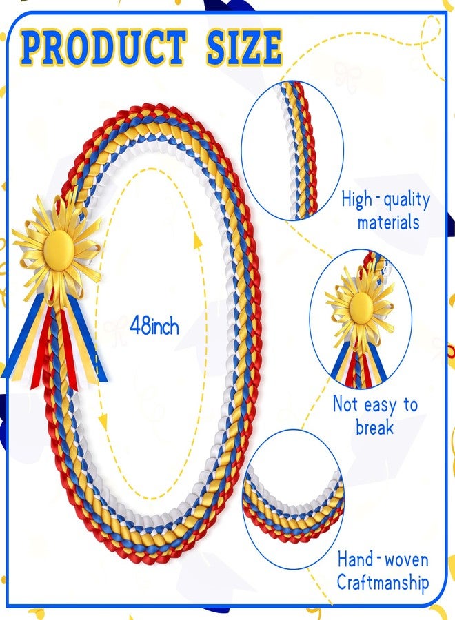 Gosodeny 48" Philippines Graduation Leis Graduation Ribbon Lei Class of 2026 Graduation Braided Necklace Handmade Filipino Congrats Graduation Gift Graduates Lei for College Student School Grad Party Supplies - Image 2