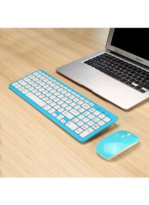 MLD-568 Office Gaming Mute Wireless Mouse Keyboard Set(Blue)