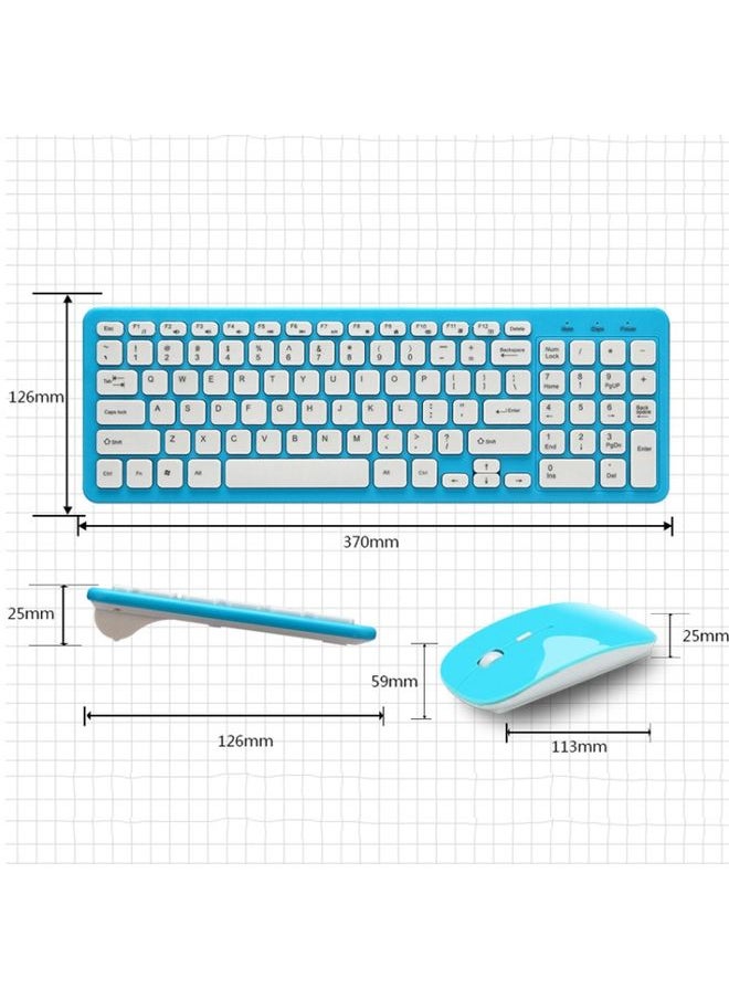 MLD-568 Office Gaming Mute Wireless Mouse Keyboard Set(Blue)