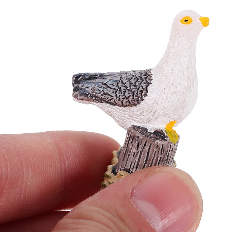 4PCS Resin Seagull Bird Figurines Coastal Garden Sculpture Outdoor Home Decor - Image 5