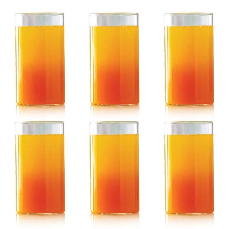 POPLEY Classic Clear Plastic Reusable Drinking Glasses (Set of 6) BPA-Free Tumblers Dishwasher Safe (Transparent) - Image 1