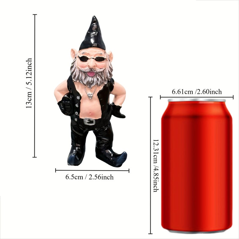 1pc Gangster Couple Figurine Featuring A Gray Bearded Man In A Leather Jacket Stylish American Street Style Resin Tabletop Display For Home Decor Living Room Cabinet Garden - Image 3