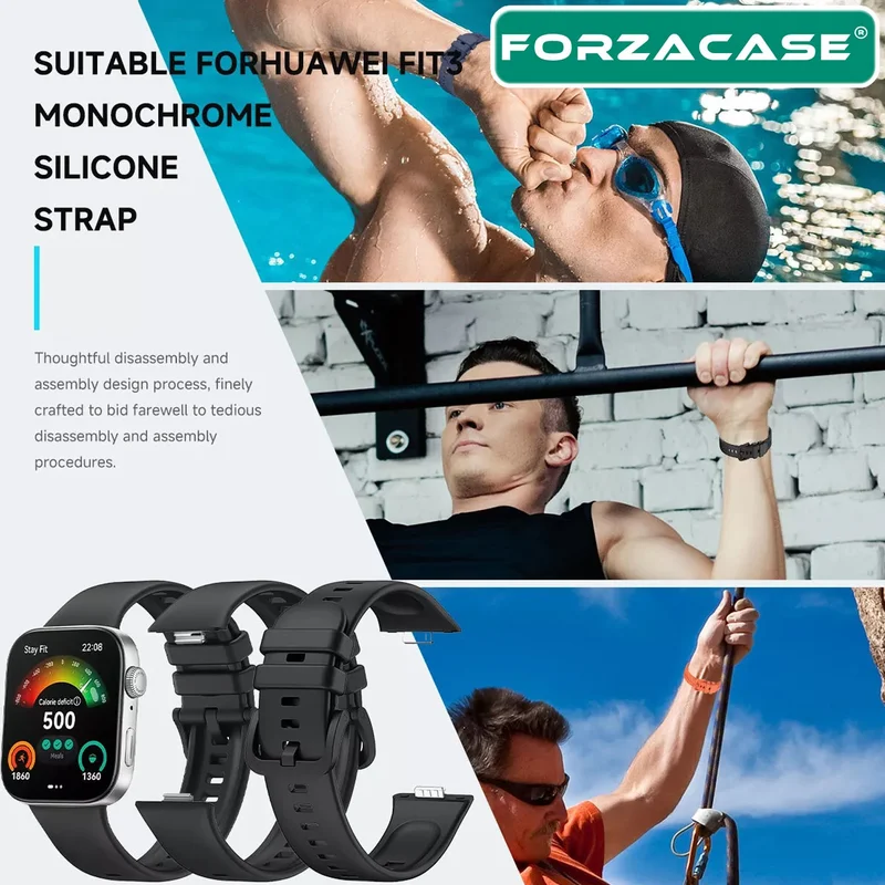 Forzacase Silicone Band Strap with Buckle Compatible with Huawei Fit 3 - FC635