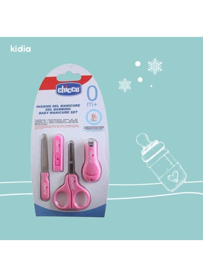 شيكو طقم باديكير للاطفال من شيكو - مقص ومبرد وقصاصة اظافر - وردي - Image 1