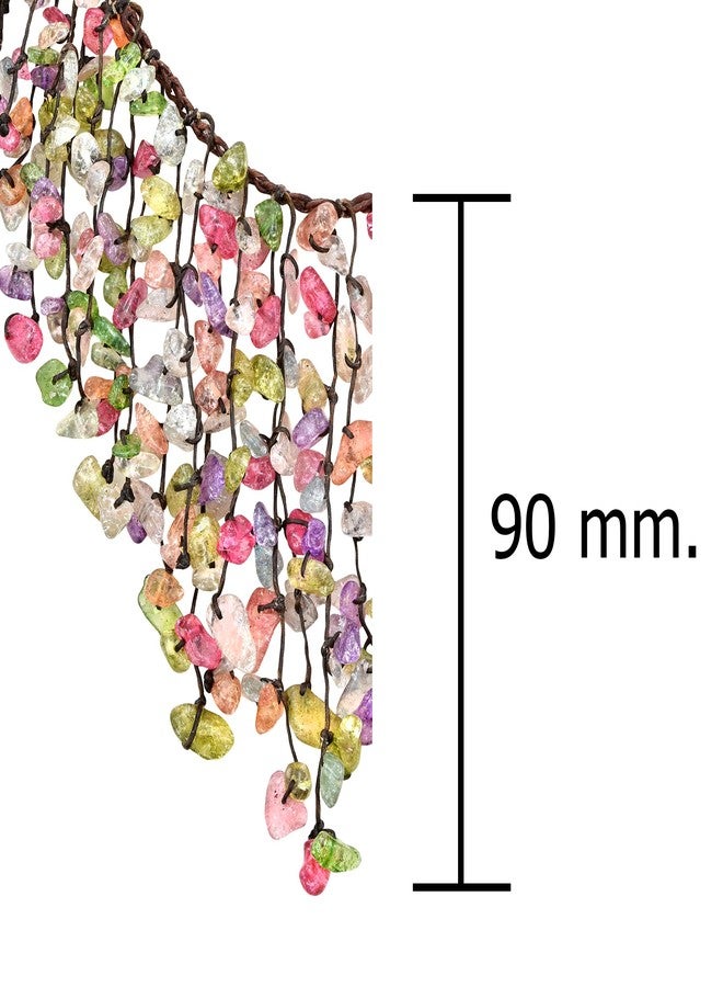 ايرافيدا قلادة "إيرافيدا" الأنيقة والفريدة من نوعها، مصنوعة يدويًا من شظايا زجاجية متعددة الألوان بتصميم شلال، مثالية للنساء | قلادة مميزة لإكسسوارات الشاطئ - Image 4