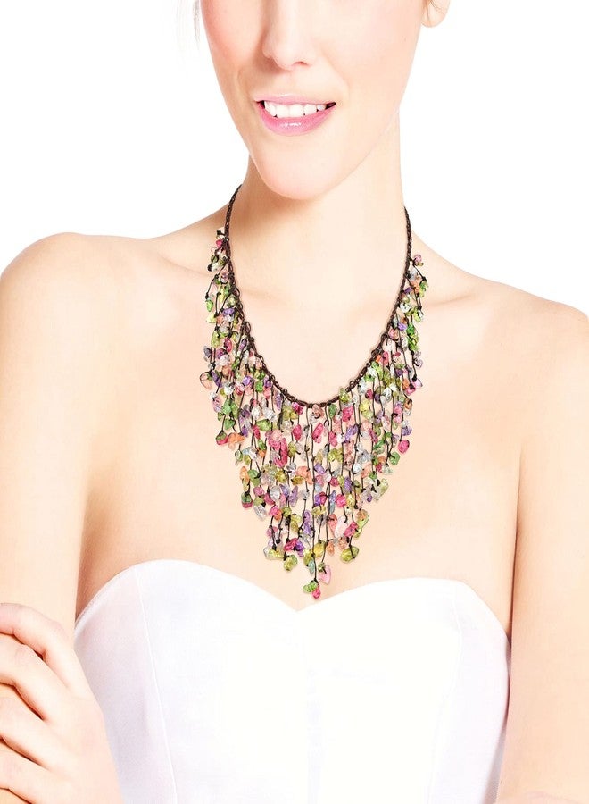 ايرافيدا قلادة "إيرافيدا" الأنيقة والفريدة من نوعها، مصنوعة يدويًا من شظايا زجاجية متعددة الألوان بتصميم شلال، مثالية للنساء | قلادة مميزة لإكسسوارات الشاطئ - Image 5