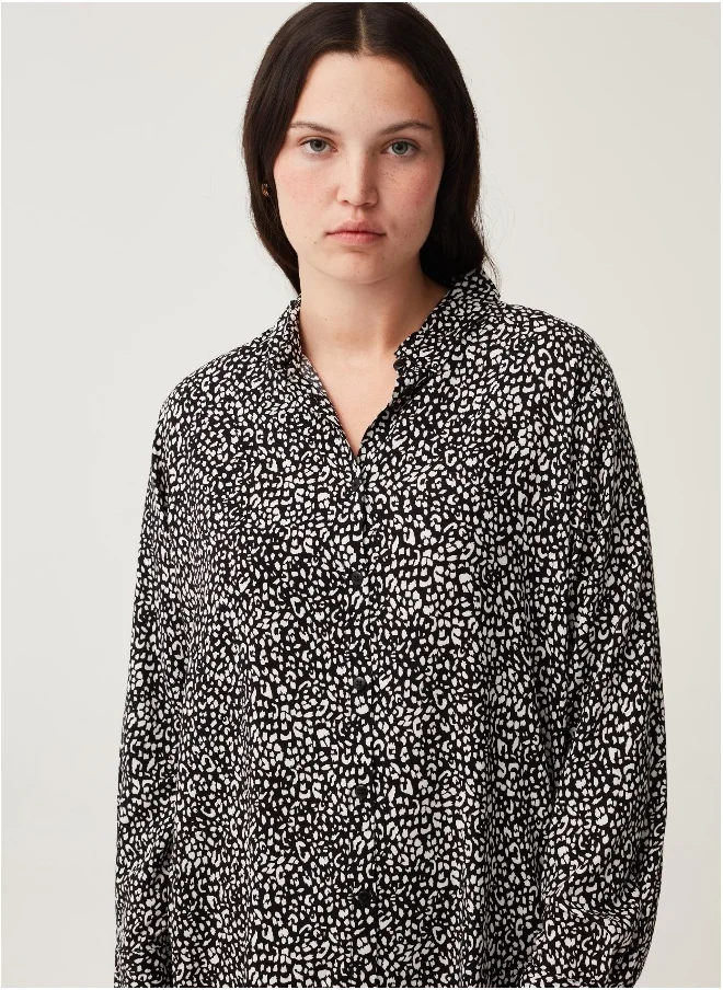 Ovs Ovs Womens Curvy Mya Shirt With Animal Print