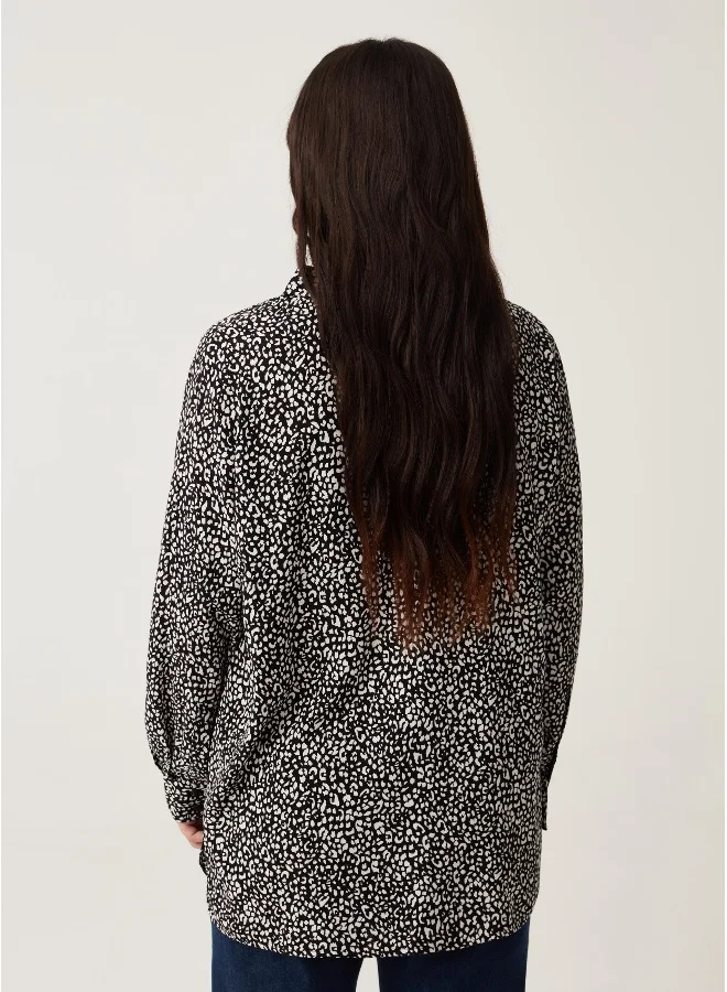 Ovs Ovs Womens Curvy Mya Shirt With Animal Print