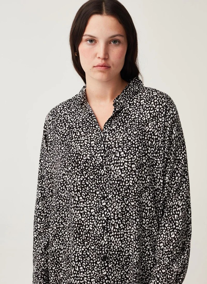 Ovs Ovs Womens Curvy Mya Shirt With Animal Print