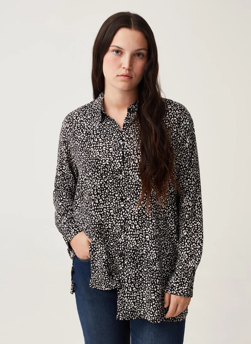 Ovs Ovs Womens Curvy Mya Shirt With Animal Print