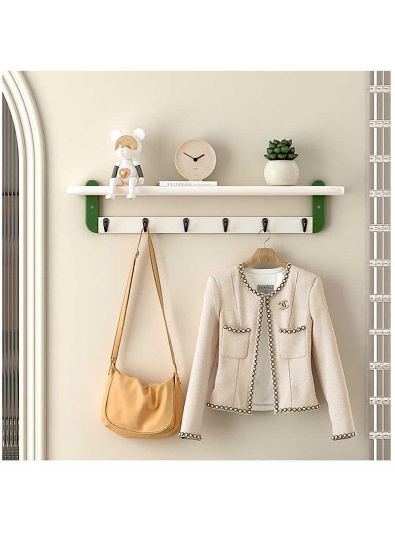 Hihonor 74cm Coat Rack Wall Mount with Shelf, Wood Wall Hooks with Storage, Entryway Shelf with 5 Coat Hangers for Bathroom, Living Room, Bedroom  - Image 3