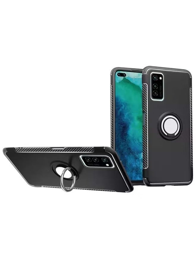 Ozone Touch Magnetic Ring 360 Degree Rotation Grip Holder Kickstand Protective Cover For Honor View 30 / View 30 Pro Black