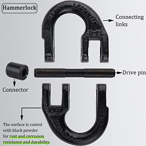 9TH SHOP Hammerlock Safety Chain Connector, 1/2 Hammerlock Coupling Link, Tow Hitch Safety Chain Hammerlock Connector Link, 1/2 Inch Tow Hitch Safety Chain Connector Link Hammerlock Grade 80, 12000 Lbs Loading - Image 3