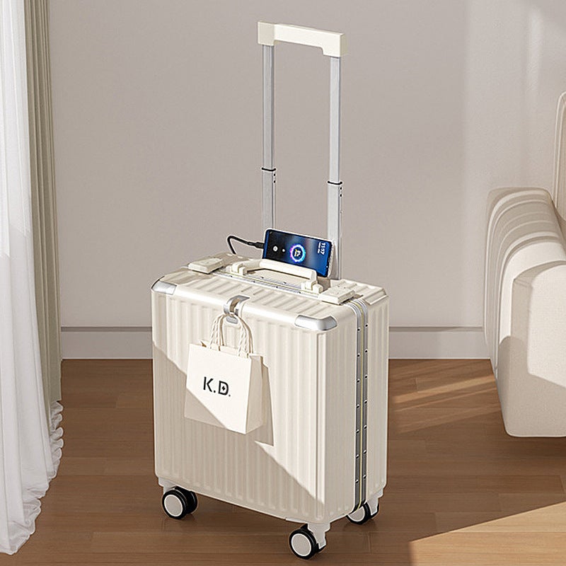 18-Inch Trolley Suitcase with Aluminum Frame, Lightweight Cabin Luggage, Durable ABS+PC with TSA Lock and 360° Spinner Wheels - Image 2