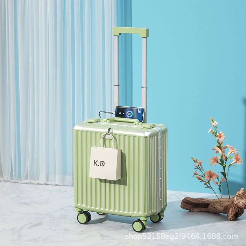 18-Inch Trolley Suitcase with Aluminum Frame, Lightweight Cabin Luggage, Durable ABS+PC with TSA Lock and 360° Spinner Wheels - Image 5