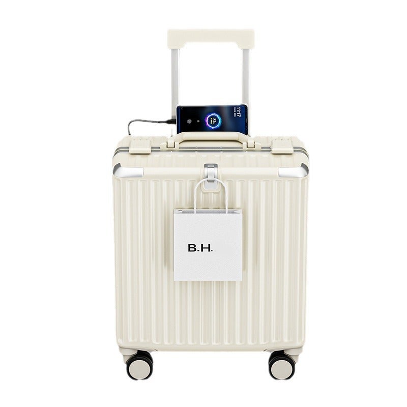 18-Inch Trolley Suitcase with Aluminum Frame, Lightweight Cabin Luggage, Durable ABS+PC with TSA Lock and 360° Spinner Wheels - Image 1