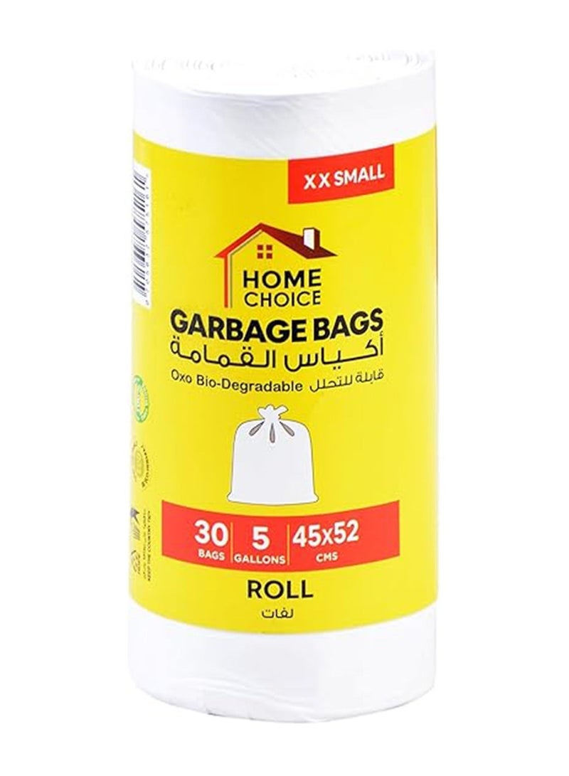 HOME CHOICE 5 جالون، عبوة من 30 قطعة، حجم 46*52 سم، عبوة من 30 كيس قمامة، أكياس قمامة قابلة للتحلل، بطانات سلة المهملات - Image 1