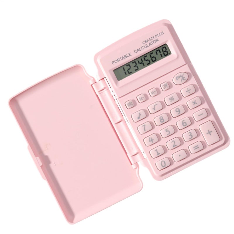 Light Blue Pocket Calculator with Lid for Students Teachers Accountants Office - Image 2
