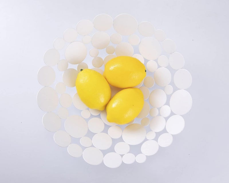 IBWell Decor Metal Fruit Bowl Modern Kitchen Fruit Basket Large Round Kitchen Basket for Fruit Vegetable Bread Candy and Nut  White - Image 4