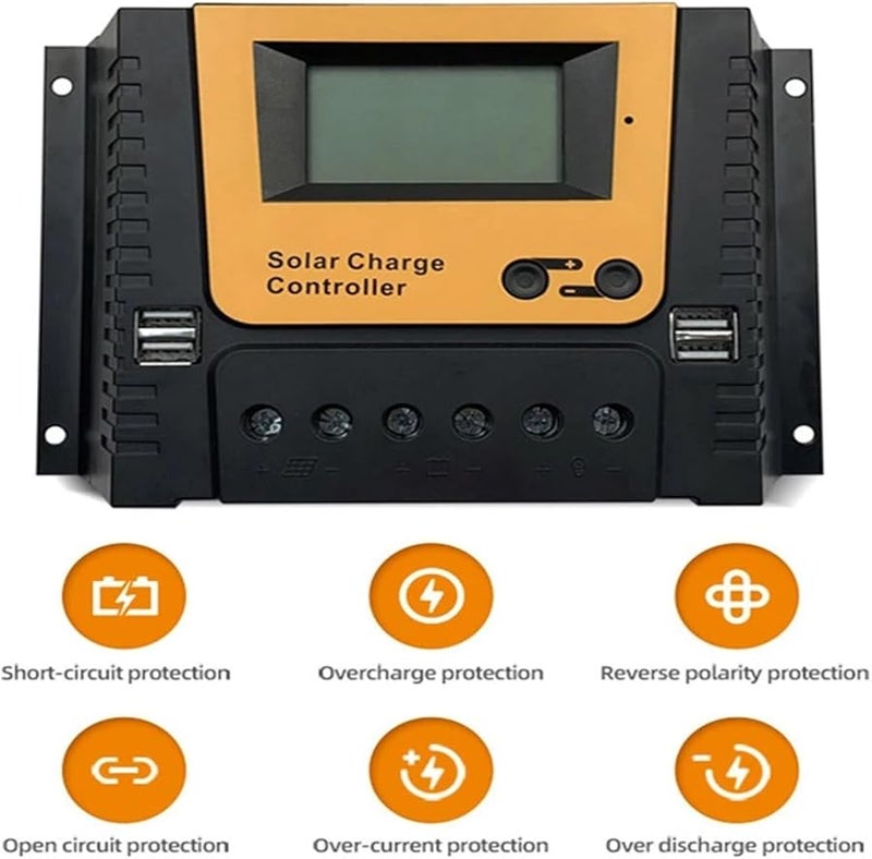 20A Solar Charge Controller 12V 24V 48V 10A 30A 40A Solar Panel Battery Regulator - Image 5