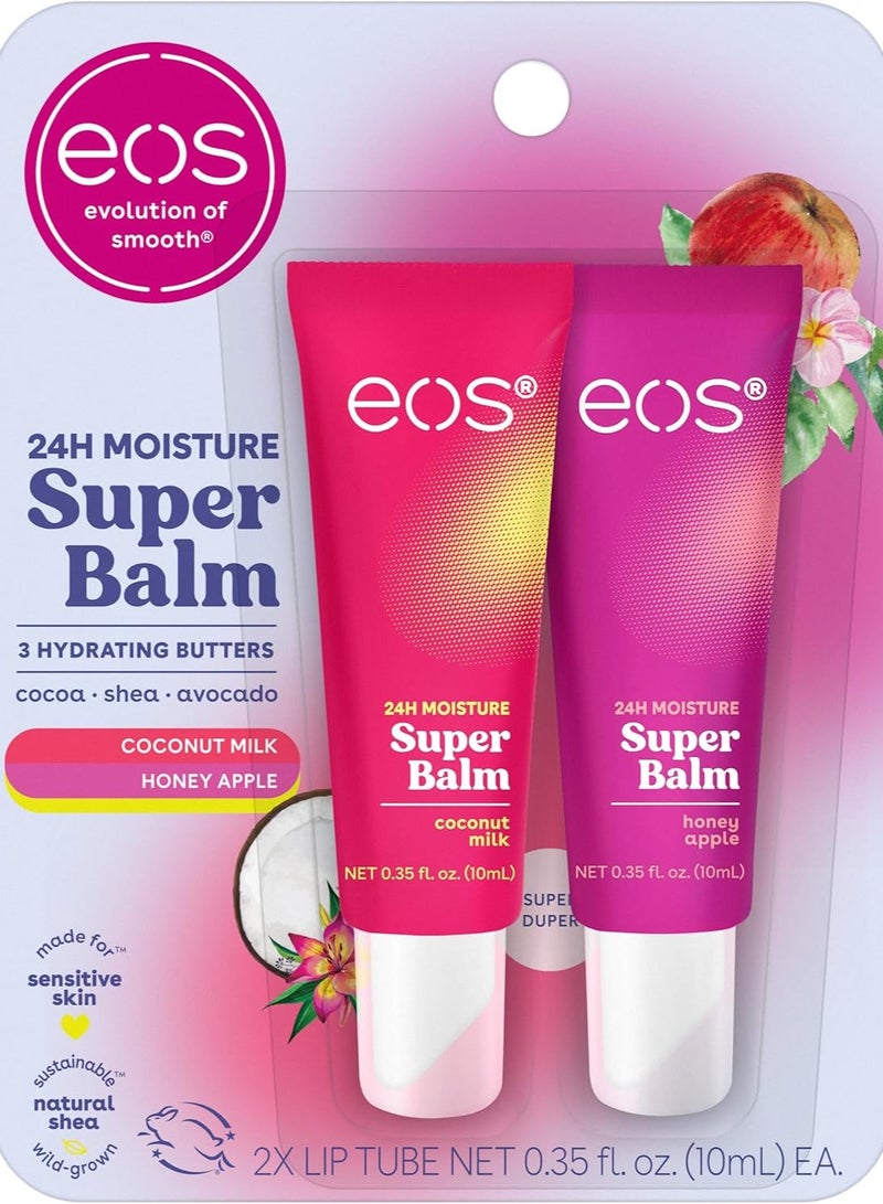 EOS Super Balm 24-Hour Moisture – Coconut Milk, Honey & Apple | Lip Mask, Day or Night Lip Treatment | Made for Sensitive Skin | 3.3 fl oz – 2 Pack - Image 2
