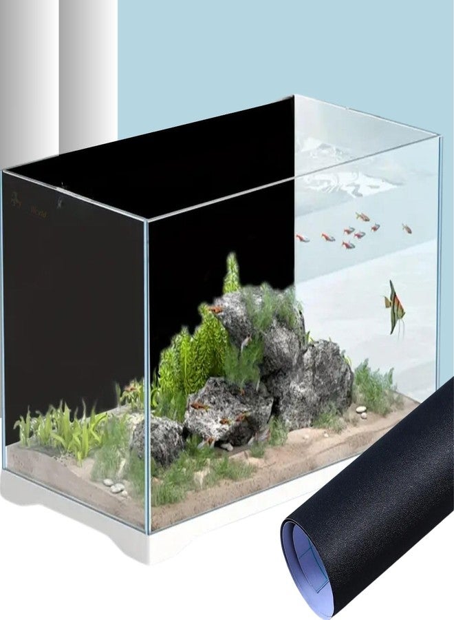 ملصق حوض أسماك VAYINATO Petzlifeworld بخلفية سوداء | تصميم لاصق | سهل التركيب على حوض الأسماك (30 × 60 سم) - Image 1