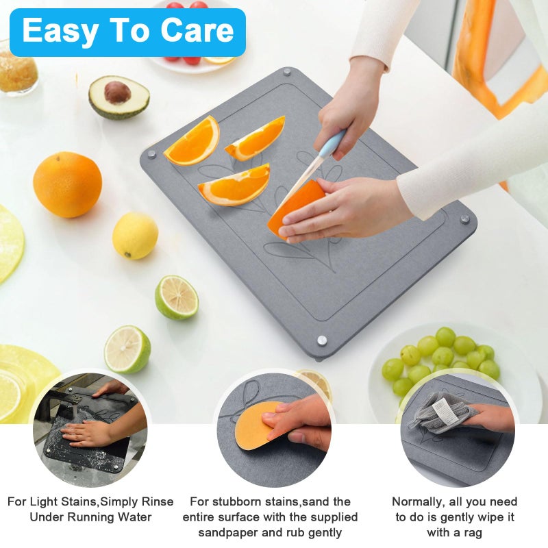 wishfly 3Pcs Nesting Stone Drying Mat for Kitchen Counter, Quick Drying Dish Drying Mat with Non-Slip Feet, Super Absorbent Heat Resistant Diatomaceous Earth Dish Drying Mat for Dishes, Bottles, Cups-Leaf - Image 4