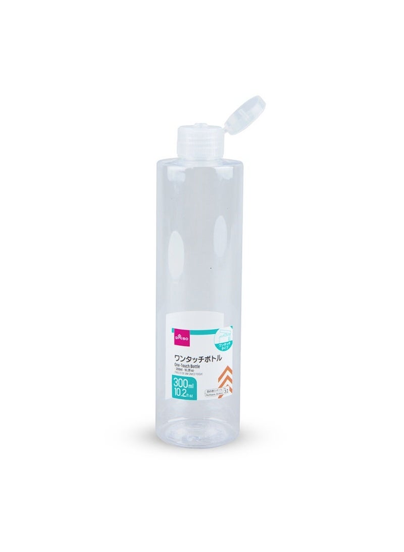 DAISO One-Touch Clear Plastic Refill Bottle, 300 ml, Easy-Open Cap - Image 2