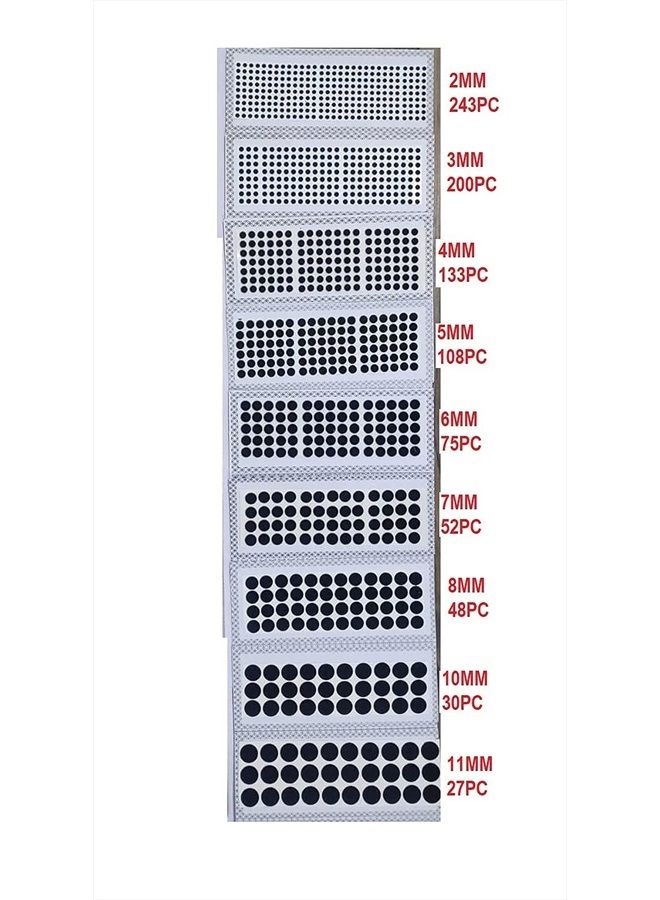IS4A 916 Velvet Dot Bindi Tattoo Stickers Set of 9 Cards Adhesive Body Jewelry Bindis Bridal face belly Jewels Forehead round bindi for women (Black) - Image 3