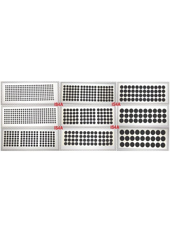 IS4A 916 Velvet Dot Bindi Tattoo Stickers Set of 9 Cards Adhesive Body Jewelry Bindis Bridal face belly Jewels Forehead round bindi for women (Black) - Image 1