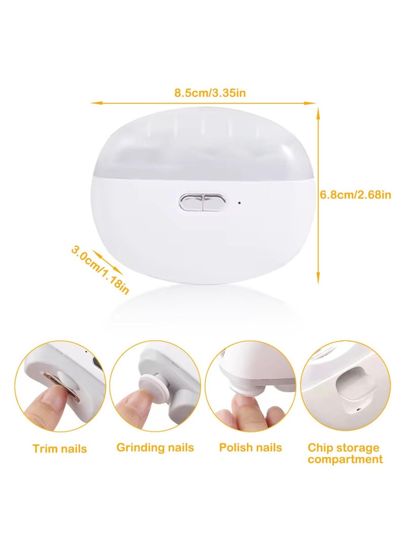 Electric Nail Clipper with LED Light 2 in 1 Nail File and Polisher 2 Speeds Automatic Nail Trimmer for Babies Kids Adults and Seniors - Image 2