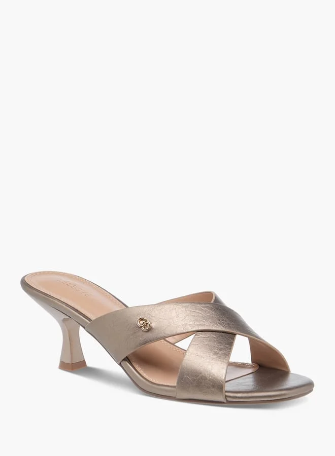 سيليست صنادل نسائية بكعب عريض بحزام متقاطع سهلة الارتداء