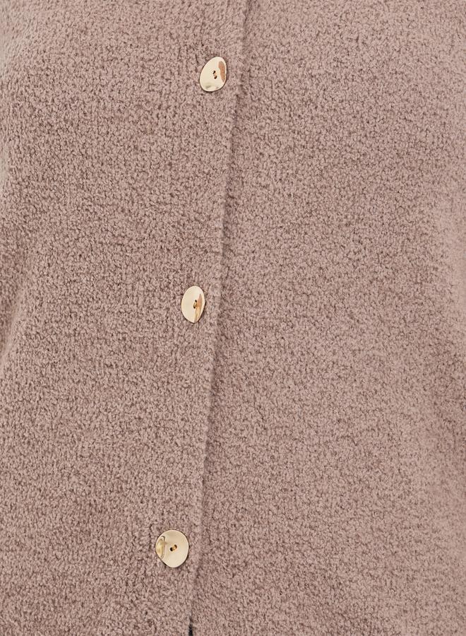 ستايلي كارديجان بتفاصيل محبوكة شانكي بقصة عادية مع أزرار - Image 4