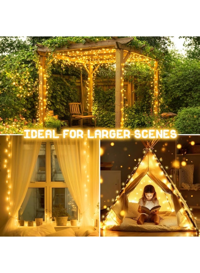Necomi 100 LED Fairy Lights, String Lights, Battery-Powered Flashing Lights, 10 Meters, 8 Modes, Suitable for Indoor/Outdoor Weddings, Parties, Gardens, Home Decor (Warm White) - Image 3