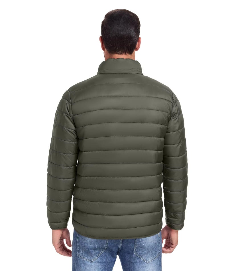 Zoofly Mens Lightweight Puffer Jacket Thermal Windproof Water Repellent Quilted Padded Puffy Coats for Travel Casual Hiking Green M - Image 2