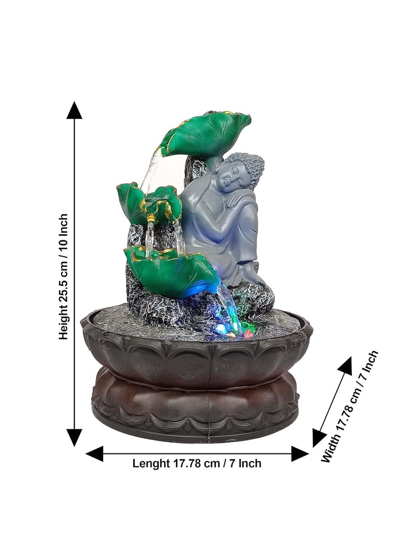 SPLICE SPLICE Buddha Tabletop Waterfall Fountain Meditation Relaxing Indoor Decoration Zen Fountain for Home Office Bedroom Decoration Buddha JI MultiColor  - Image 2
