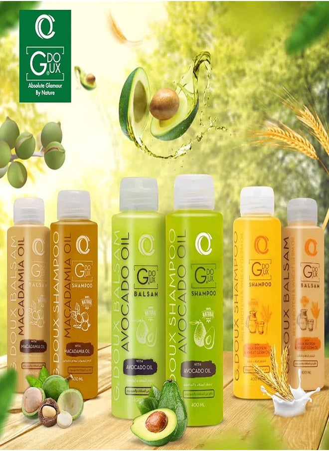 G.DOUX Shampoo Avocado Oil & Hydrolyzed Keratin Clean Hair And Sclap Sulphate Free 400ml  - Image 5