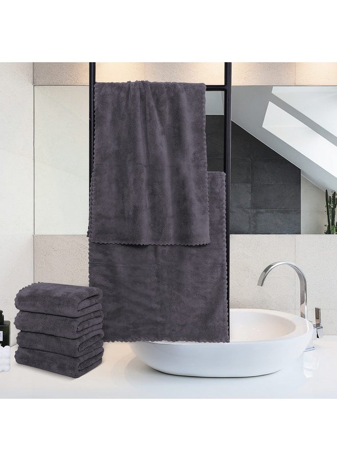 MOONQUEEN MOONQUEEN 6 Pack Premium Hand Towels - Quick Drying - Microfiber Coral Velvet Highly Absorbent Towels - Multipurpose Use as Hotel, Bathroom, Shower, Spa, Hand Towel 16 x 28 inches (Gray)  - Image 3