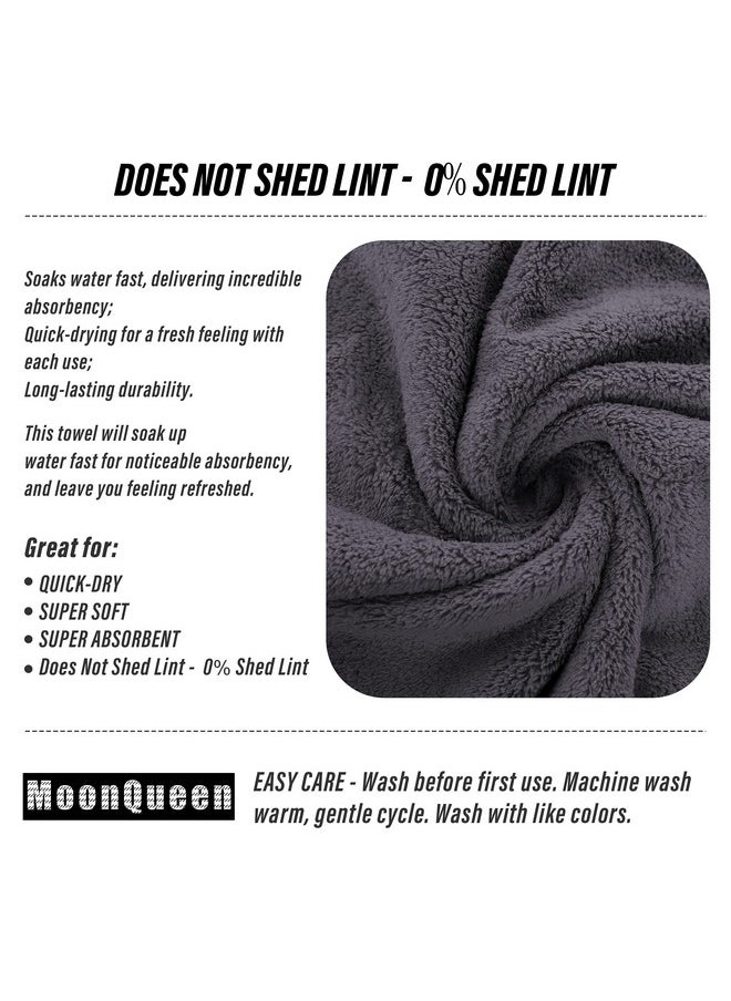 MOONQUEEN MOONQUEEN 6 Pack Premium Hand Towels - Quick Drying - Microfiber Coral Velvet Highly Absorbent Towels - Multipurpose Use as Hotel, Bathroom, Shower, Spa, Hand Towel 16 x 28 inches (Gray)  - Image 4