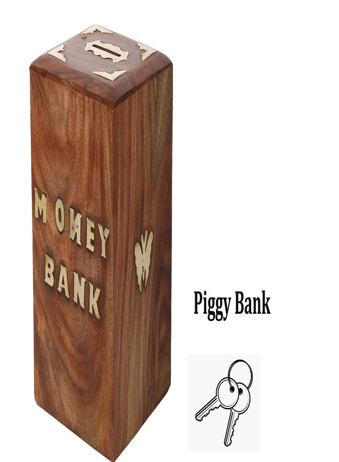Sri balajee bangles Handicrafted Wooden Piggy Bank for Girls and Boys (12.5 X 10 X 15 cm, Brown) - Image 4