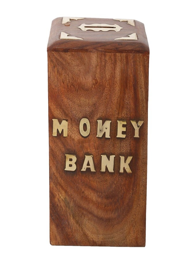 Sri balajee bangles Handicrafted Wooden Piggy Bank for Girls and Boys (12.5 X 10 X 15 cm, Brown) - Image 2