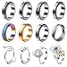 Cruzix 12Pcs Anxiety Fidget Rings for Women Stainless Steel Spinner Rings Moon and Star Bead Band Ring Adjustable Open Ring Sunflower Fidget Rings for Men Teens Anti Stress Gift Size 710 - Image 3