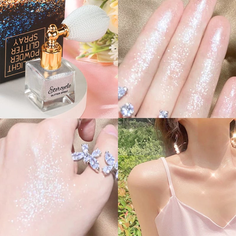 Etercycle Gold Body Glitter Spray, Shimmering Spray Powder Sparkle Powder, Cosmetic Shimmer Makeup Glitter for Hair and Body Face Clothes Nail Art Craft Design Easter Christmas Halloween Crafts - Image 4