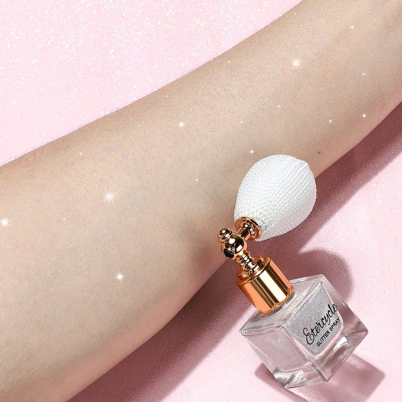 Etercycle Gold Body Glitter Spray, Shimmering Spray Powder Sparkle Powder, Cosmetic Shimmer Makeup Glitter for Hair and Body Face Clothes Nail Art Craft Design Easter Christmas Halloween Crafts - Image 3