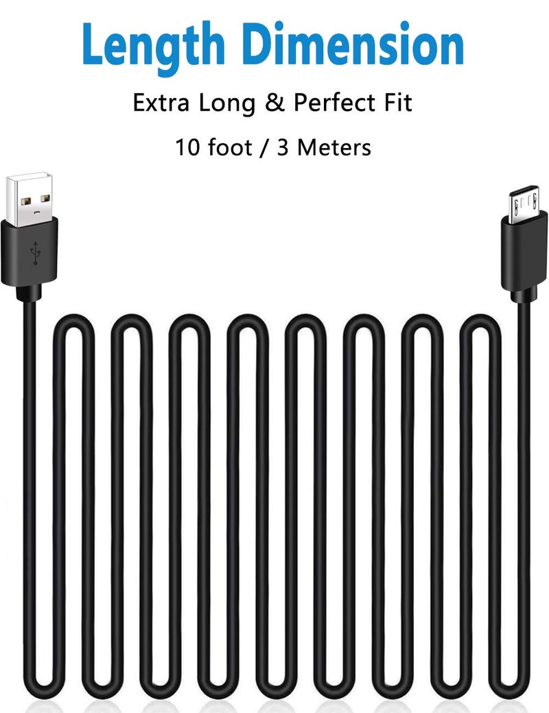 SIOCEN 3Pack 10FT PS4 Charger Cord for Xbox One Controller,PS4 Charging Cable,Micro USB Cable for Xbox One S/X Slim Elite Controller,PlayStation 4 Games,Dualshock 4 Controller Data Sync Cord - Image 4