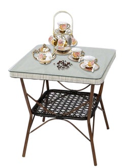 Living Square garden table multi use glass disc 70*70*75cm  - Image 4